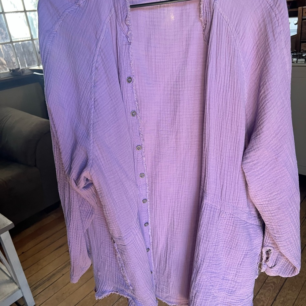 We the Free Lavender Button-Up Shirt